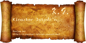Kinszker István névjegykártya